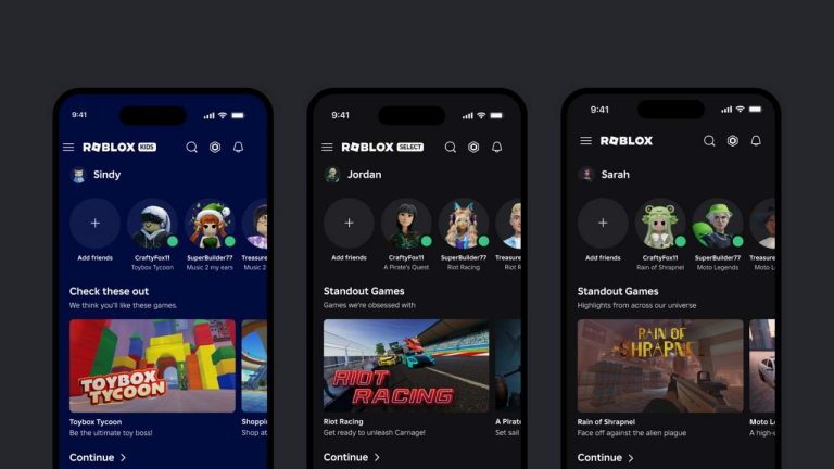 Roblox Kids and Roblox Select Accounts